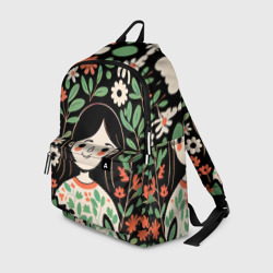 Рюкзак 3D Девочка в цветах - Бохо