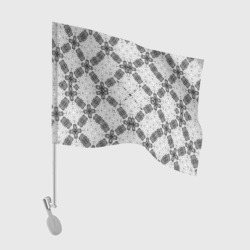 Флаг для автомобиля Черно-белый ажурный кружевной узор Геометрия