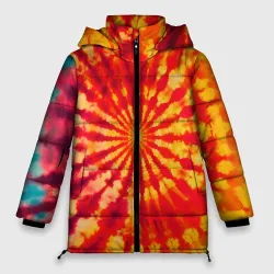 Женская зимняя куртка Oversize Тай дай солнце