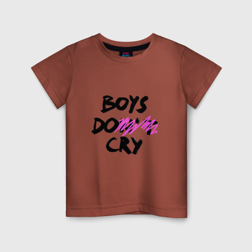 Детская футболка хлопок Boys dont cry, цвет кирпичный