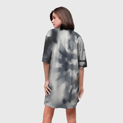 Платье с принтом Тай дай baby metall для женщины, вид на модели сзади №2. Цвет основы: белый