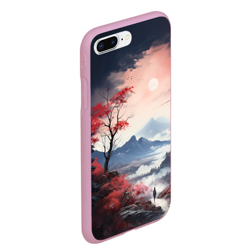 Чехол для iPhone 7Plus/8 Plus матовый Луна над горами, цвет розовый - фото 3