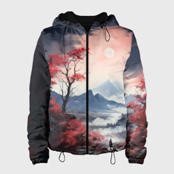 Женская куртка 3D Луна над горами
