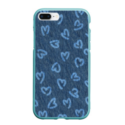 Чехол для iPhone 7Plus/8 Plus матовый Hearts on denim