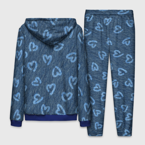 Мужской костюм с толстовкой 3D Hearts on denim, цвет синий - фото 2