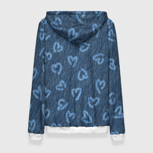 Женская толстовка 3D Hearts on denim, цвет 3D печать - фото 2