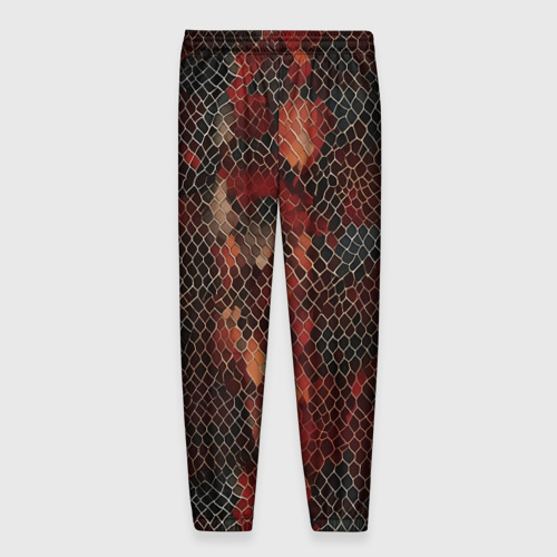 Мужские брюки 3D с принтом Кожа змея, вид сзади #1