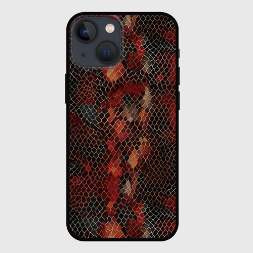 Чехол для iPhone 13 mini с принтом Кожа змея, вид спереди #2