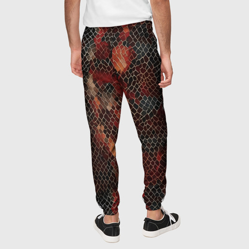 Мужские брюки 3D с принтом Кожа змея, вид сзади #2