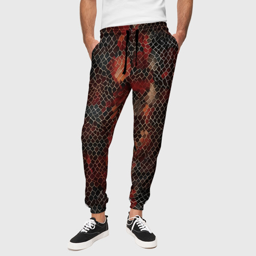 Мужские брюки 3D с принтом Кожа змея, вид сбоку #3