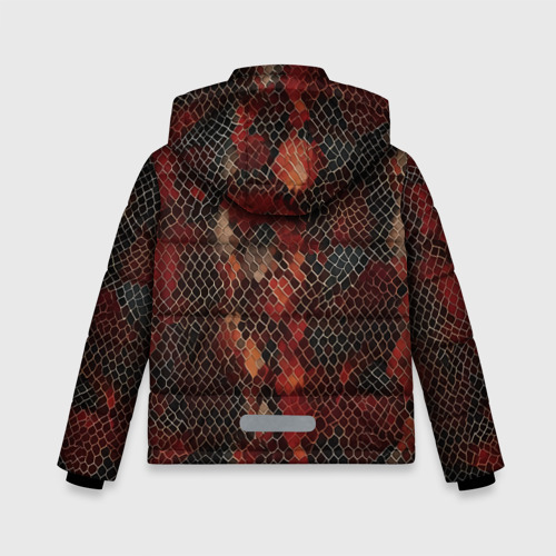 Зимняя куртка для мальчиков 3D с принтом Кожа змея, вид сзади #1