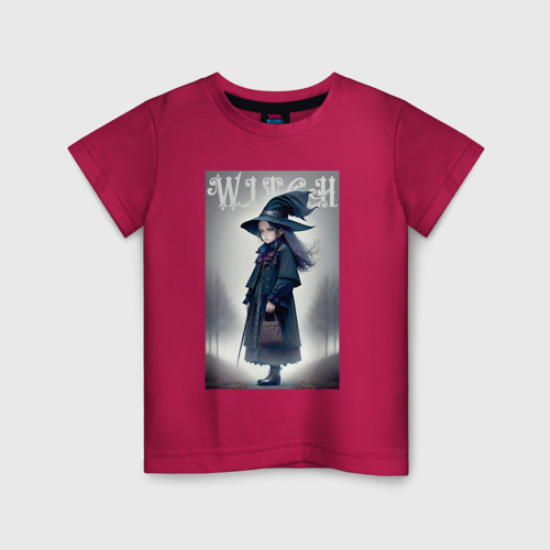 Детская футболка хлопок с принтом Кроха-ведьмочка - милашка - хэллоуин, вид спереди #2