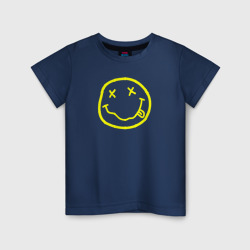 Светящаяся детская футболка Nirvana смайлик