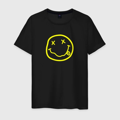 Светящаяся мужская футболка Nirvana смайлик