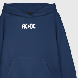 Светящаяся толстовка с принтом AC/DC логотип для любого человека, вид спереди №6. Цвет основы: темно-синий