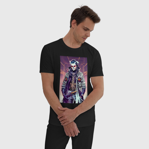 Мужская пижама хлопок Джонни Депп - хэллоуин - фантазия, цвет черный - фото 3