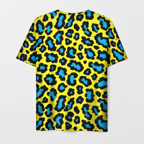 Мужская футболка 3D с принтом Кислотный леопард паттерн, вид сзади #1