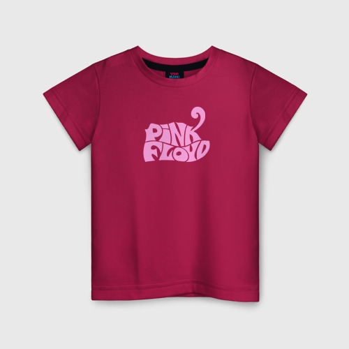 Светящаяся детская футболка Pink Floyd розовый логотип, цвет маджента