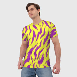 Мужская футболка 3D Кислотный тигр паттерн - фото 2