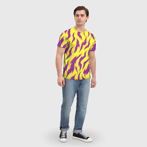 Мужская футболка 3D Кислотный тигр паттерн, цвет 3D печать - фото 5