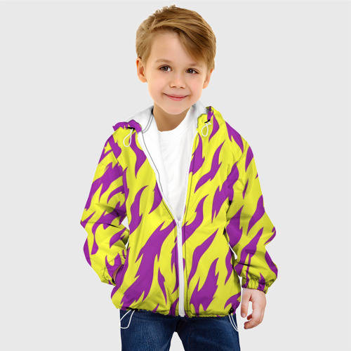 Детская куртка 3D Кислотный тигр паттерн, цвет белый - фото 3