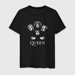 Светящаяся мужская футболка Queen логотип и участники