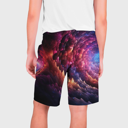 Мужские шорты 3D с принтом Звездная космическая спираль, вид сзади #1