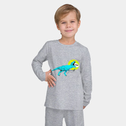 Детская пижама с лонгсливом хлопок Динозавр с микрофоном караоке - фото 2
