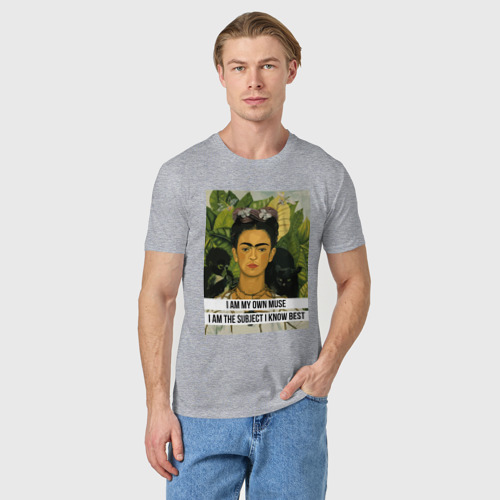 Мужская футболка хлопок Frida Khalo Icon, цвет меланж - фото 3