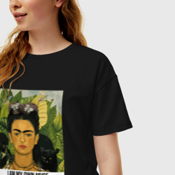 Женская футболка хлопок Oversize Frida Khalo Icon - фото 2