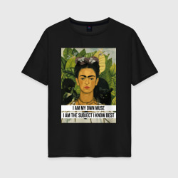 Frida Khalo Icon – Футболка оверсайз из хлопка с принтом купить со скидкой в -16%