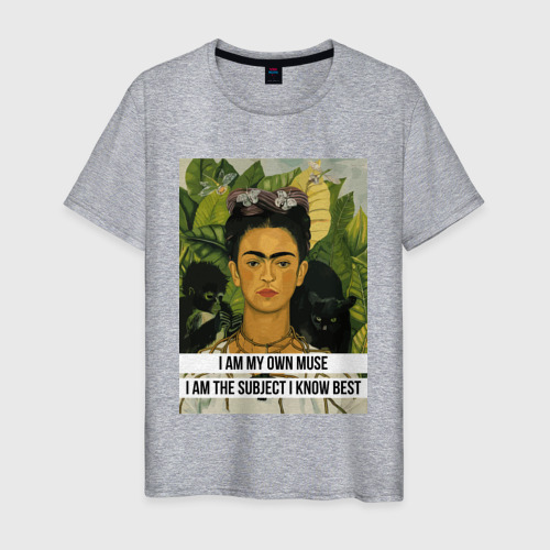 Мужская футболка хлопок Frida Khalo Icon, цвет меланж