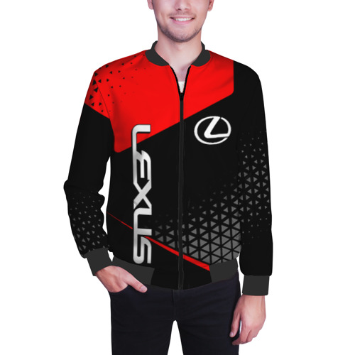 Мужской бомбер 3D Lexus - red sportwear, цвет черный - фото 3