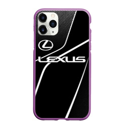 Чехол для iPhone 11 Pro Max матовый Lexus - white line