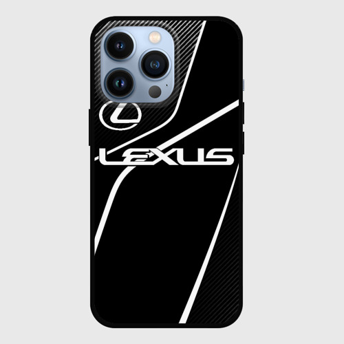 Чехол для iPhone 13 Pro Lexus - white line, цвет черный