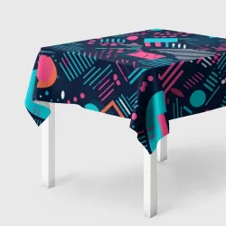 Скатерть 3D Абстракция синяя паттерн
