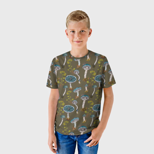 Детская футболка 3D с принтом Строфария, фото на моделе #1