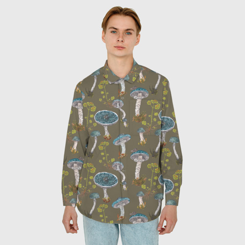 Мужская рубашка oversize 3D с принтом Строфария, фото на моделе #1