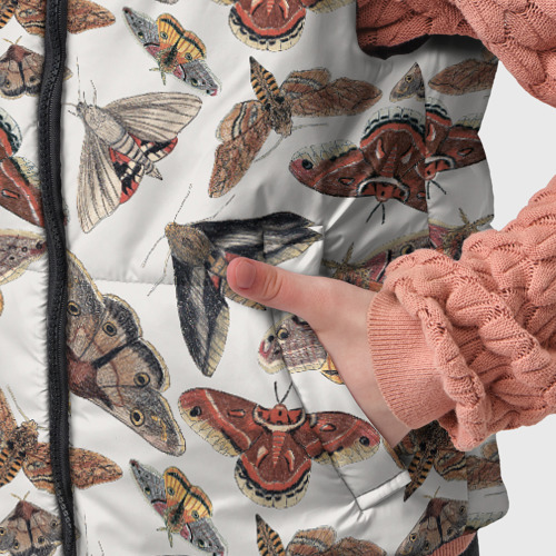 Детский жилет утепленный 3D Бабочки и мотыльки, цвет светло-серый - фото 6