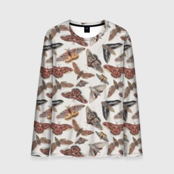 Мужской лонгслив 3D Бабочки и мотыльки