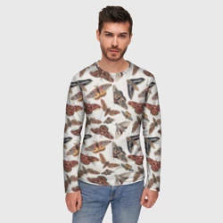 Мужской лонгслив 3D Бабочки и мотыльки - фото 2