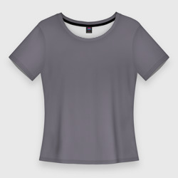 Перламутрово-ежевичный однотонный – Женская футболка 3D Slim с принтом купить