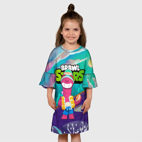 Детское платье 3D с принтом Даг Бравлы аниме стиль, вид сбоку #3