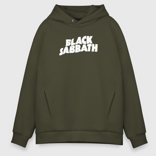 Мужское светящееся худи Black Sabbath логотип, цвет хаки