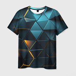 Мужская футболка 3D Объемные частицы с подсветкой