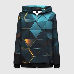 Женская толстовка 3D на молнии Объемные частицы с подсветкой