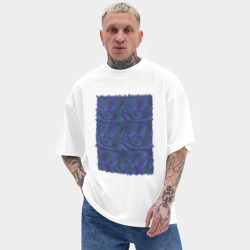 Мужская футболка Oversize хлопок texturе Абстракция синий бит - фото 2