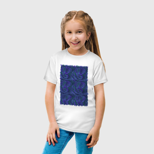 Детская футболка хлопок Абстракция синий бит, цвет белый - фото 5
