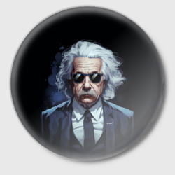 Значок Альберт Эйнштейн в черных очках и смокинге