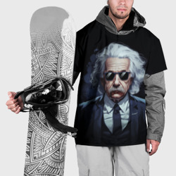 Накидка на куртку 3D Альберт Эйнштейн в черных очках и смокинге